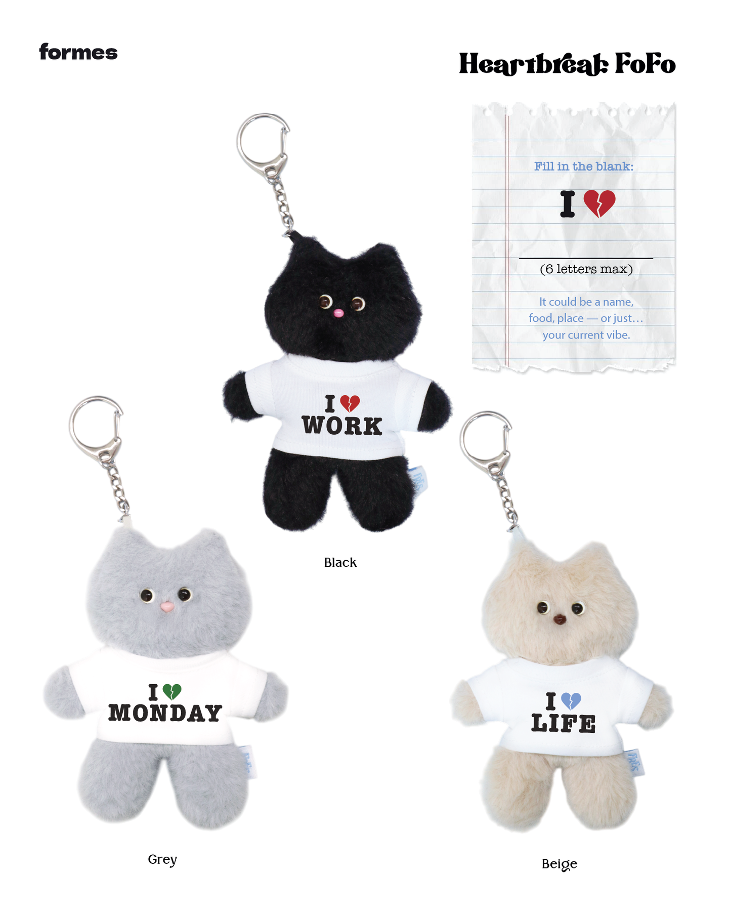 Heartbreak Fofo Keychain (3 Colors)